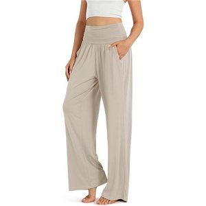 ODODOS Women's Wide Leg Palazzo Lounge Pants with Pockets Light Weight Loose Com